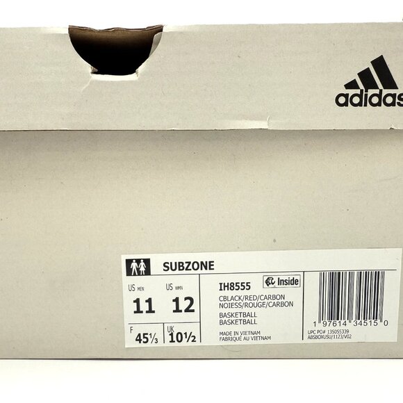 NEW adidas Subzone Basketball Sneakers Men\'s Size Black Red IH8555 main image 4